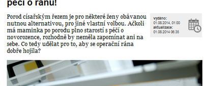 Císařský řez – věnujte dostatečnou pozornost péči o ránu!