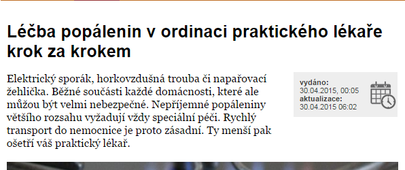 Léčba popálenin v ordinaci praktického lékaře krok za krokem