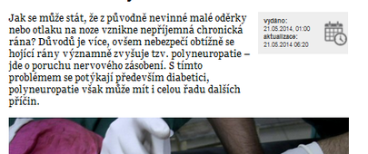 Poruchy nervů mohou vést k častým pádům i ke vzniku chronických ran