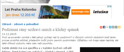 Podzimní rány uzdraví smích a klidný spánek